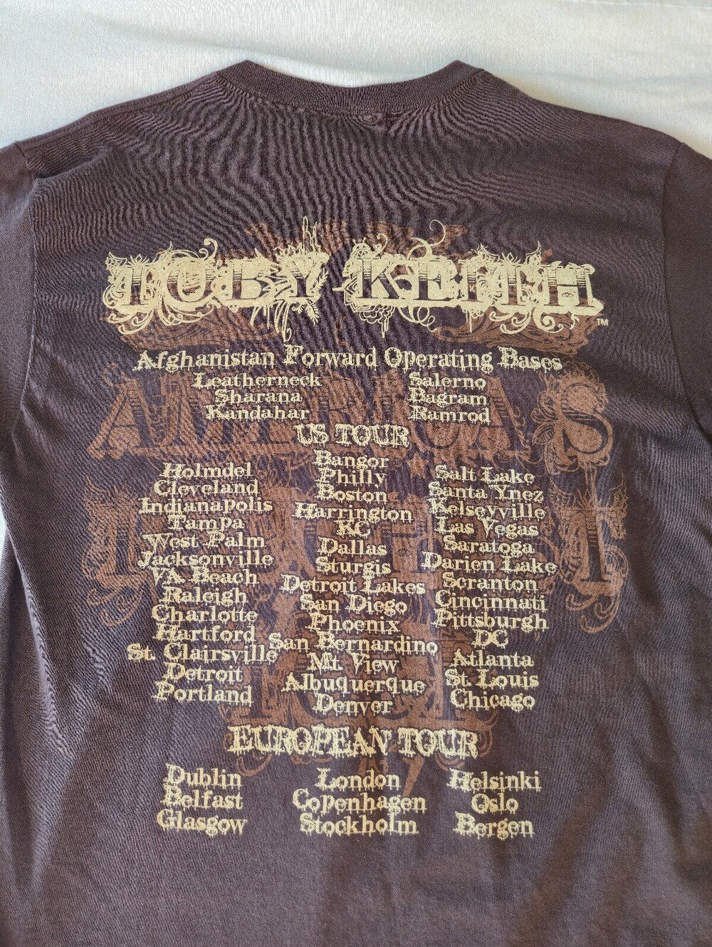 Toby Keith 2009 World Tour Dark Brown Graphic T-Shirt Medium - Picture 6 of 7